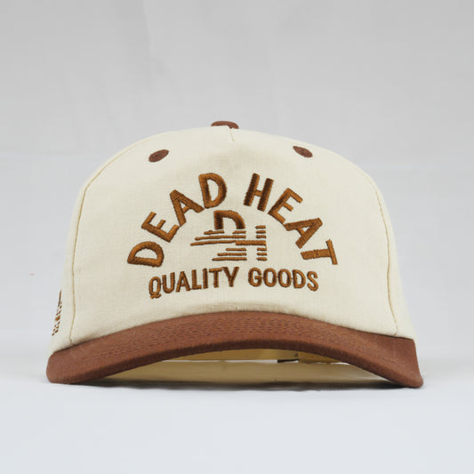 Classic 5-Panel Snapback - Cream/Brown