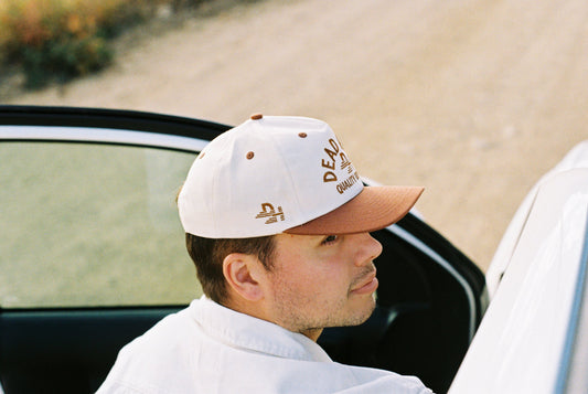 Classic 5-Panel Snapback - Cream/Brown