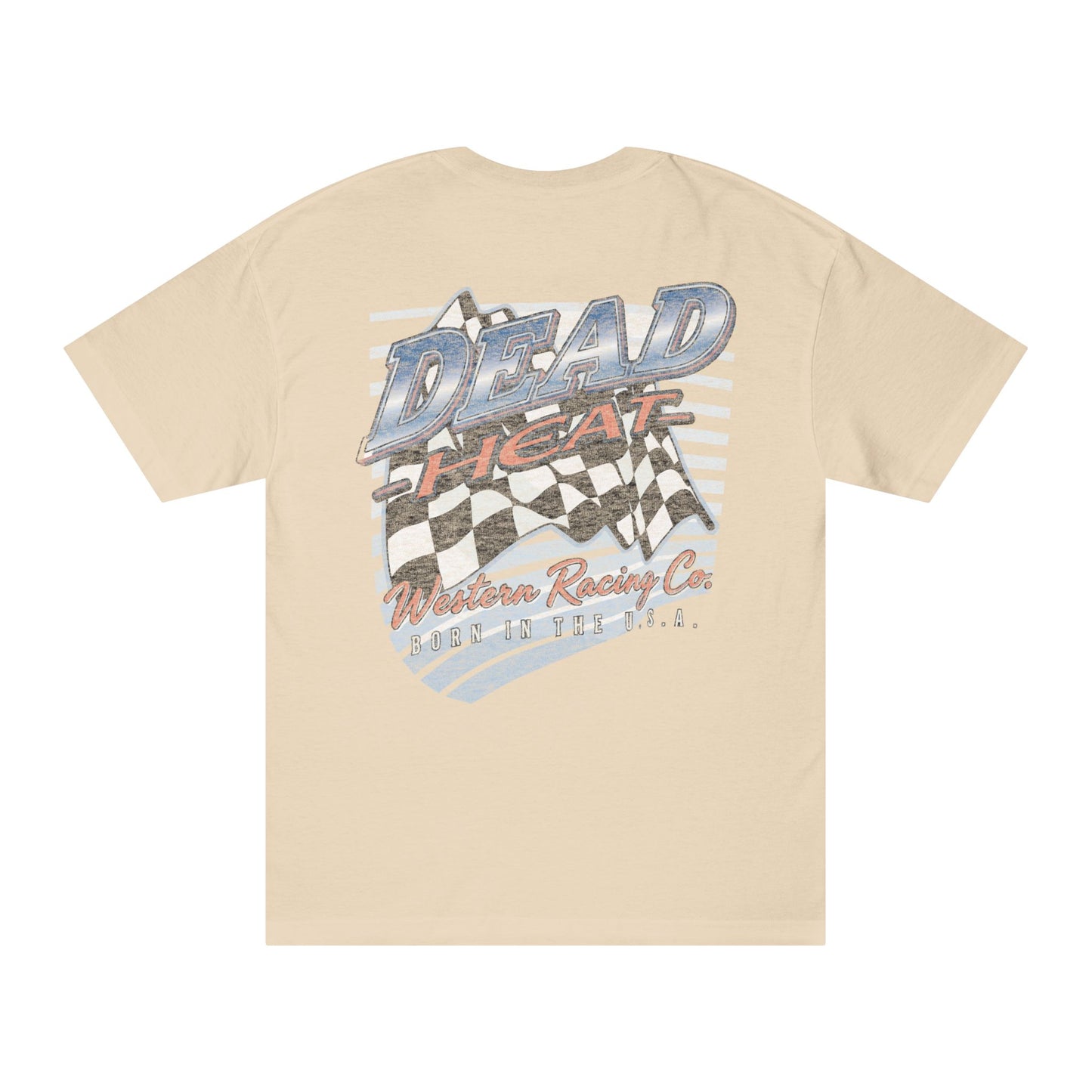 Retro Checkered Racing Tee - Sand