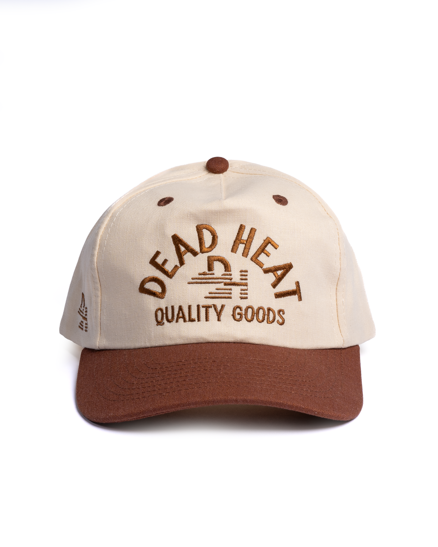 Classic 5-Panel Snapback - Cream/Brown